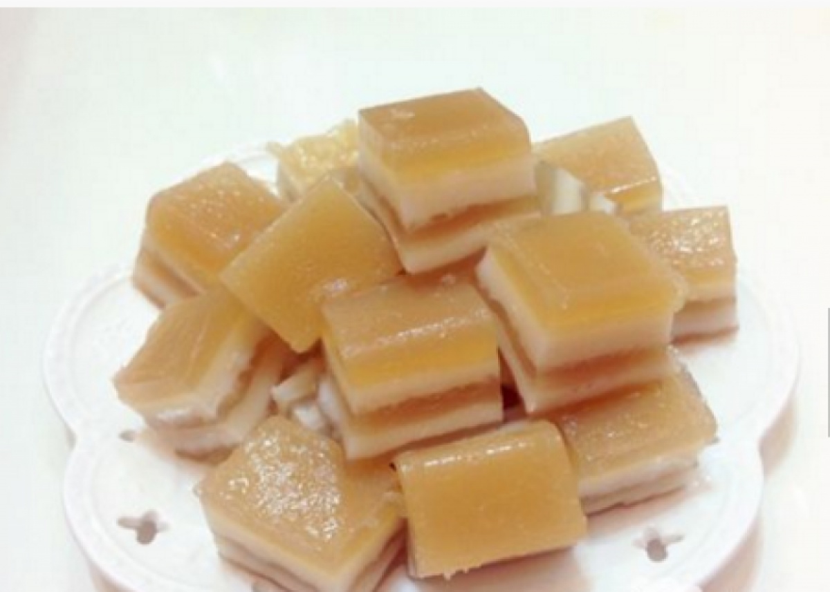 Layered Red Date Coconut Pudding Recipe | Ingredients, Steps & Cook ...