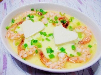 【電鍋料理】豆腐心鮮蝦蒸蛋