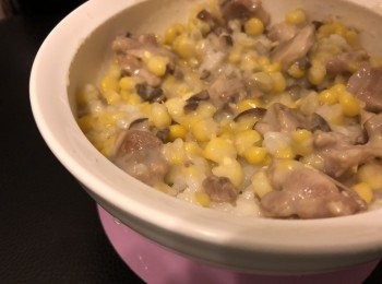 幼兒版白汁粟米蘑菇雞粒飯