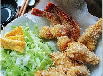 不經油炸的吉列雞柳大蝦飯