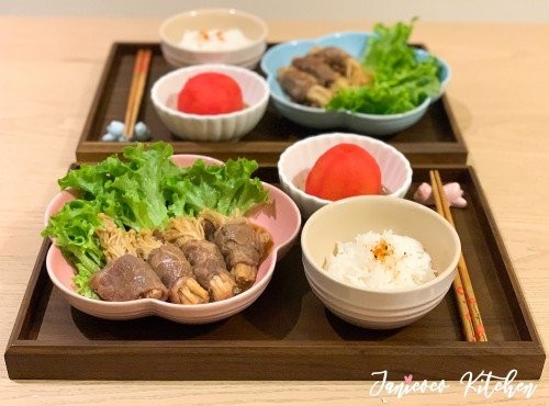 日式料理🍳15分鐘日式肥牛定食🍱照燒金菇肥牛卷