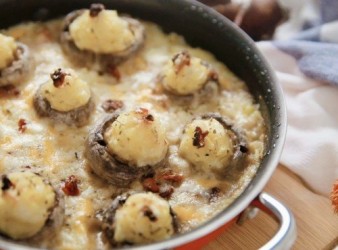 芝士薯蓉焗一口磨菇