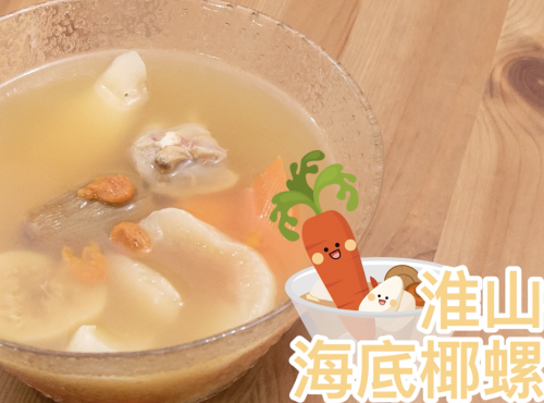 [抗肺炎食譜]淮山杞子海底椰螺頭湯Conch and coconut soup with Chine