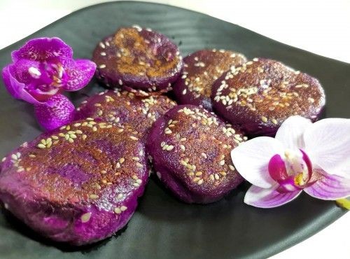 紫薯拉絲芝士煎餅
