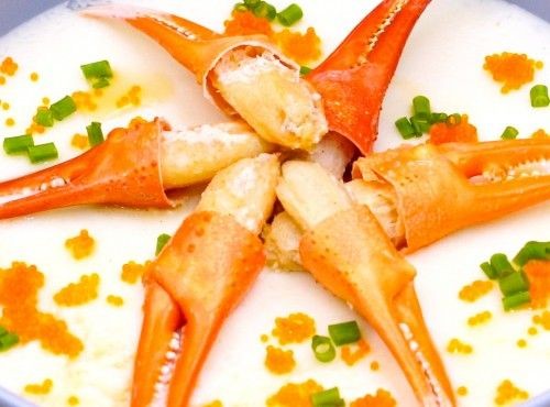【宴客名菜】蛋白花雕蒸蟹鉗 Steamed egg white with crab claws