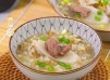 【袪濕健脾】扁豆花淮山薏米肉片粥 Lentil blossoms, Chinese yam, job's tears and pork congee