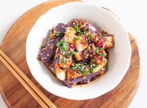 微波爐食譜｜櫻花蝦醬香茄子 Eggplant strips in sergestid shrimp sauce