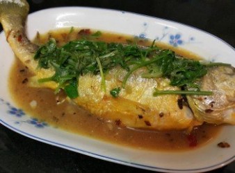 自煮魚汁乾煎黃花魚