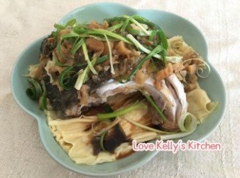 [家常小菜] 梅菜鮮腐竹蒸鯇魚鮫