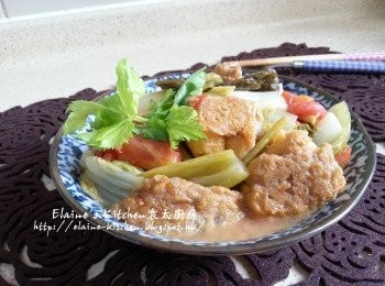 蕃茄咸菜炆魚肉豆腐卜