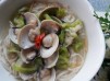 薑香干貝蛤蜊絲瓜湯麵線