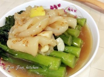 鮑汁蠔油海花膠扒菜芯 [賀年菜譜］