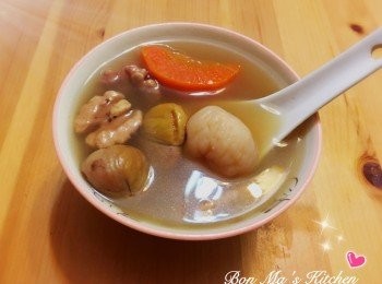 合桃栗子腰果百合紅蘿蔔素湯 #交功課