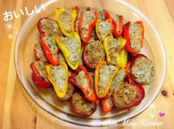 迷你彩椒紅腸煎釀鯪魚肉 #交功課