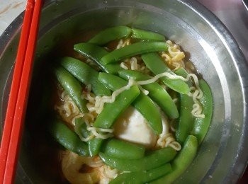 無油甜豆辛拉麵 #交功課