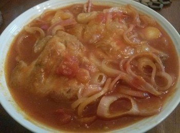 蕃茄酱不够。鸡肉不够软。请老师指教。