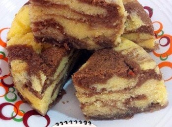 
第一次试做{蒸斑马蛋糕}，成功料啦~\(≧▽≦)/~，
感恩Ann的分享。