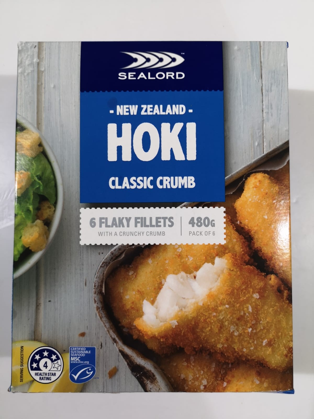 紐西蘭炸魚柳,6片裝 不含防腐劑,加熱可食,或氣炸爐等