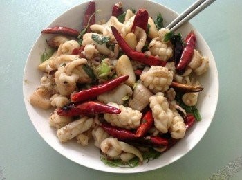 step10: 蔥蒜炒魷魚食譜完成