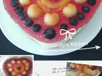 step7: 當日做了兩款香桃芝士蛋糕, 真的未食巳經聞到香噴噴。