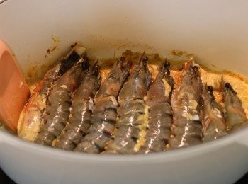 step2: 蝦煎七成熟