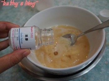 step4: 最後加埋一茶匙粟膠同一茶匙檸檬汁~