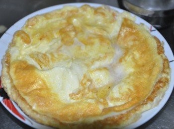 step6: 將烘蛋起鍋移至盤中