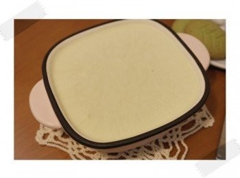 step9: 用的是抹茶牛奶粉所以顏色沒有那麼綠~~ 純抹茶粉就會綠很多&gt;///