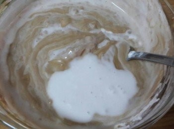 step4: 再加入椰汁拌勻