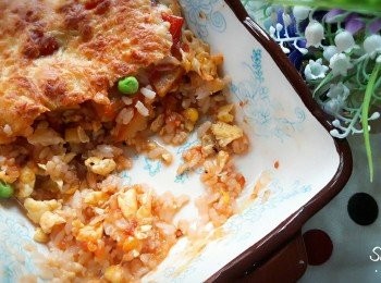 step15: 放入已用200度預熱的烤箱中 , 烤約30分鐘或是起司已經開始變金黃色即可