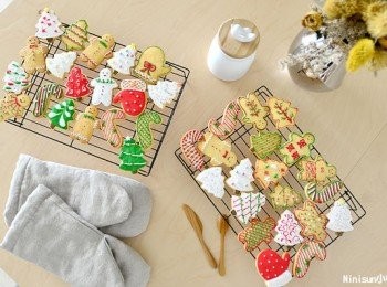 step8: 正常糖霜都成功調製，底部的軟質糖霜約1個多小時可以乾燥完成 勾邊花紋的硬質糖霜約數分鐘可以全乾 完全乾的糖霜真的很漂亮 傾斜的角度看會透著晶亮的色澤 超。極。美!