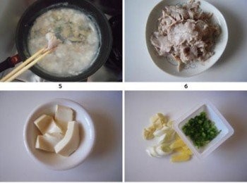 step4: 將豆花/嫩脂豆腐切成半厘米厚的大片，碼放在碗裡。準備蔥花、薑片和蒜片各10克，小蔥5克。