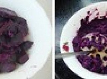 step2: 將紫薯片壓成泥