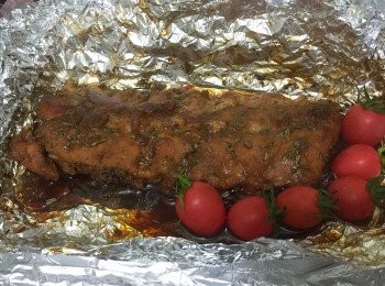 step8: 最後打開錫紙，再焗多15分鐘（收汁）另可加其他配菜一起焗，今次我用了小蕃茄