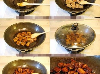 step4: 30分鐘後，鍋中的湯汁漸少，此時嚐嚐鹹淡，如果不夠咸，就加入鹽攪勻。然後，改成大火收湯，待湯汁粘稠，可以包裹在排骨上即可。裝盤後，撒一些熟的白芝麻裝飾。