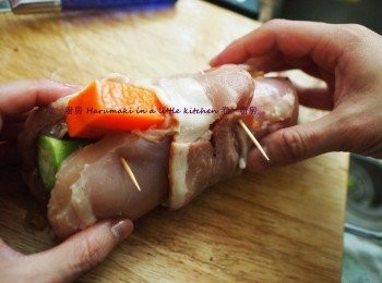 step3: 把牙籤插入固定駁位; 預熱焗爐200度