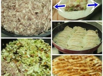 step1: 豬絞肉加入薑末/水/ 米酒打水, 充分攪拌讓餃肉吸收湯汁呈黏稠狀