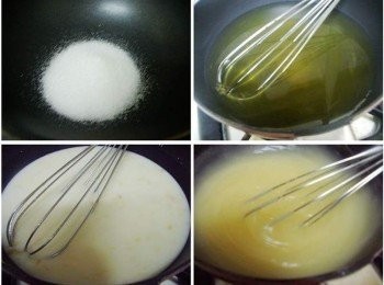 step2: 取一湯鍋將所有<span class="group_1">材料</span>加入並拌勻ˊ 然後移至瓦斯爐上ˊ小火加熱ˊ (記得邊加熱邊攪拌) 略有黏稠感即可熄火