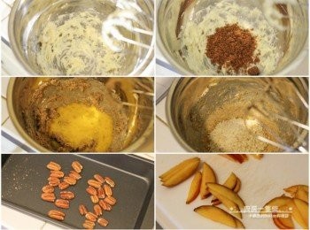 step4: [內餡(4吋塔模x2)]無鹽奶油室溫軟化，以攪拌器打至乳霜狀，再加入黑糖攪打至混合蓬鬆。