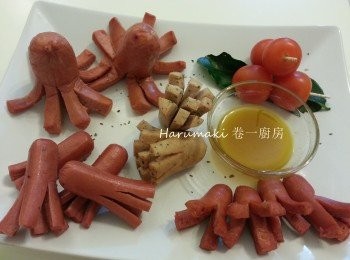 step1: 蜜糖芥末醬配八爪魚腸 (附食譜)
食譜重温, 請登入以下連結:
http://harumakiinthekitchen.blogspot.hk/2013/09/16.html