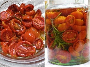 step4: 4.完成取出ˊ擺進乾淨ˊ烘乾好容器中ˊ
然後覆蓋上超過小蕃茄的橄欖油ˊ
(有喜歡香草也可一起油漬增加風味)
如甜羅勒ˊ迷迭香ˊ百里香ˊ奧樂崗ˊ月桂葉...等都能搭配使用喔。