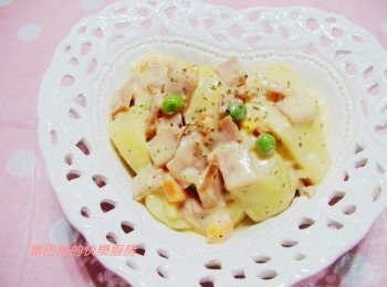 step6: 美味香濃的奶香起士馬鈴薯就完成囉。