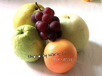 step1: 這次我用了《水梨、芭樂、香瓜、葡萄、葡萄柚》五種水果