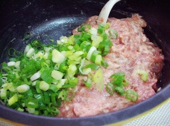 step2: 將[餡料+調味]拌勻至有黏稠感(蔥花可於要包餡前再加入)