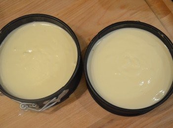 step10: 將拌勻好的混合物倒入蛋糕模中，蓋上保鮮膜，放入雪櫃冷凍至少4小時或以上至凝固。(我放到隔天才脫模)