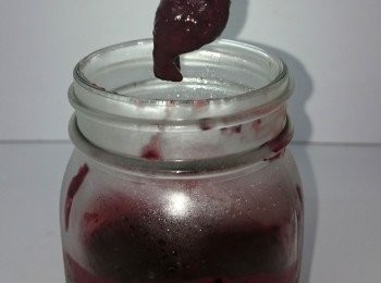 step4: 讓果蓉放置於雪櫃内，24小時後果蓉會稍微變濃縮成為果醬