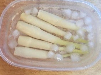 step7: 泡入冰水中冰鎮5分鐘後，即可瀝乾後食用。
