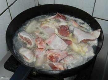 step5: 雞肉川燙去血水