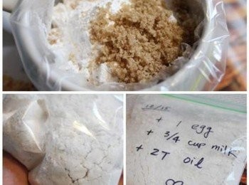 step1: <span class="group_1">鬆餅粉</span>可提早做起來, 用夾鏈袋裝起來, 並標上日期. (方便使用)