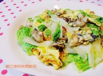 step6: 然後可用鍋鏟略為分小塊ˊ方便翻面ˊ也可整面一起翻ˊ 讓它呈大片狀